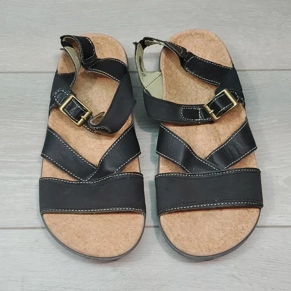 Sold Spenco Womens Ankle Strap Sandals Flats Slide Flip flop shoes sz 7 - Picture 4 of 12